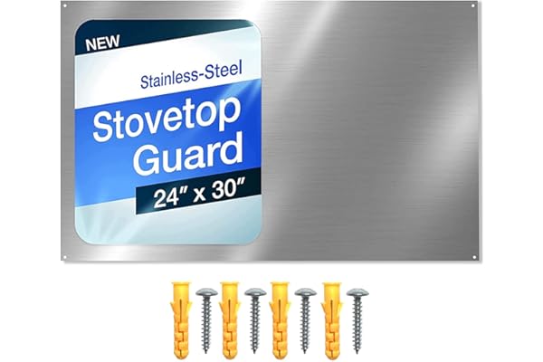 24" x 30" Reversible Metal Backsplash Matching screws | Compatible with Broan-NuTone SP3004 - Ultra Flat and Flushed Metal Pa