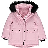 Juicy Couture Girls Coat, Faux Fur Hooded Winter Jacket, Warm Padded Parka Hoodie, Kids Heavyweight Winter Coat