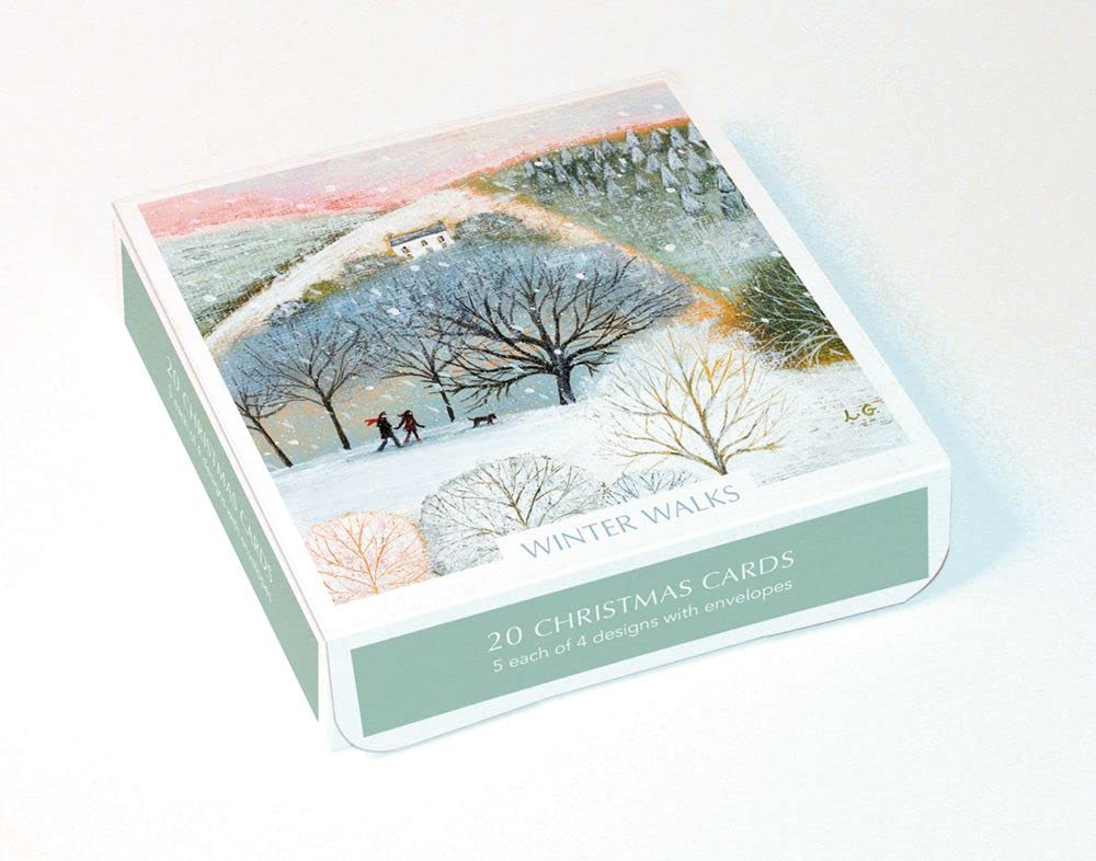 Museums and Galleries Box of 20 Christmas Cards - Winter Walks - 20 Cards, 5 Each of 4 Designs, Multicolor, Card Size: 135 x 135 mm