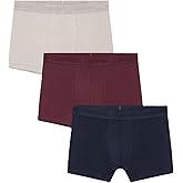 Organic Basics Men's Core 3" Organic Cotton Boxer Trunk Underwear 3-Pack, Stone Grey/Plum/Deep Navy, Large