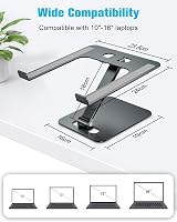 Babacom Laptop Stand Ergonomic Foldable Height Adjustable Ventilated Aluminium view 5