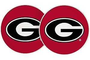 Desert Cactus University of Georgia Car Accessories UGA Bulldogs Absorbent Sandstone Cup Coasters Licensed Product Set of 2 (Design A)