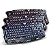 PowerLead J62 LED USB Wired Gaming Keyboard with 3 Adjustable Colorful Backlights-Black