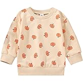 Ayalinggo Toddler Infant Baby Girl Boy Halloween Outfit Pumpkin Sweatshirt Oversized Onesie Bubble Romper Sweater Clothes