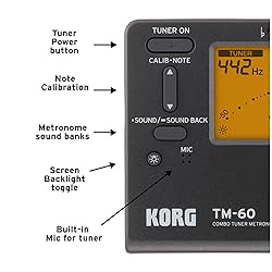 Korg TM60BK Tuner Metronome, Black