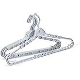 HOUSE DAY Extra Large Adjustable Hangers 4 Pack, Heavy Duty with 360&deg; Hook | Durable &amp; Sturdy Plastic Hanger Gray, Ideal for Oversized Coats, Thick Sweaters, Jackets, Bath Towel, Space-Saving for Closet