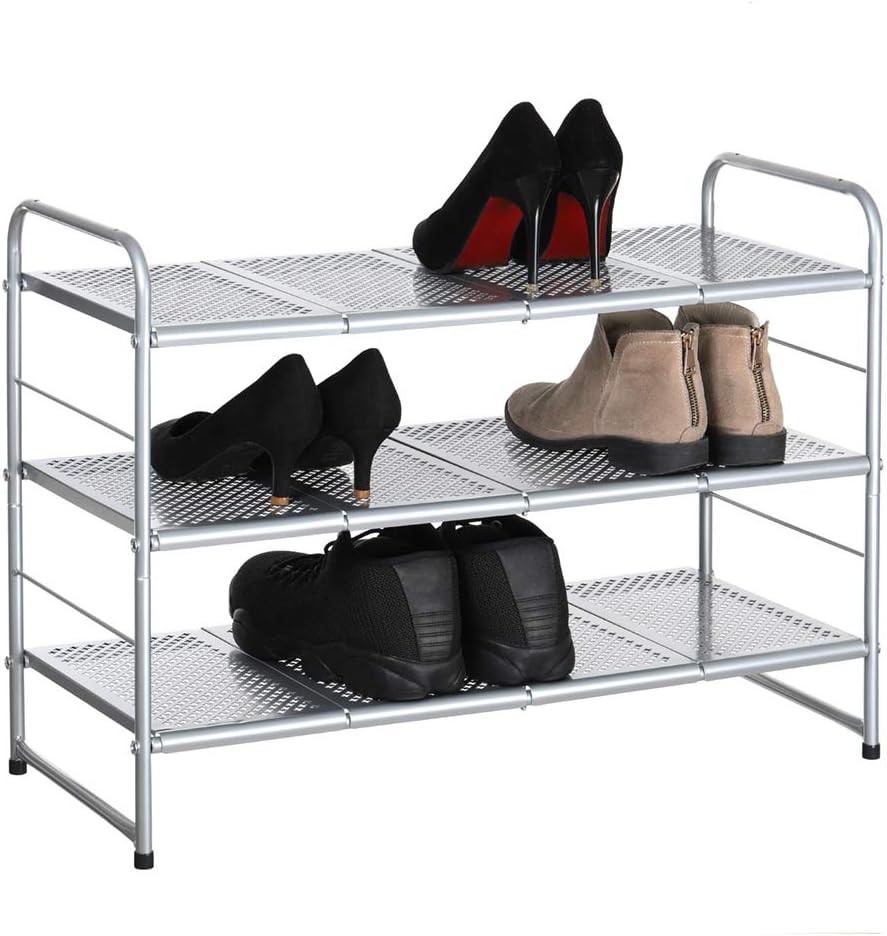 Best shoe rack metal white 3 shelves