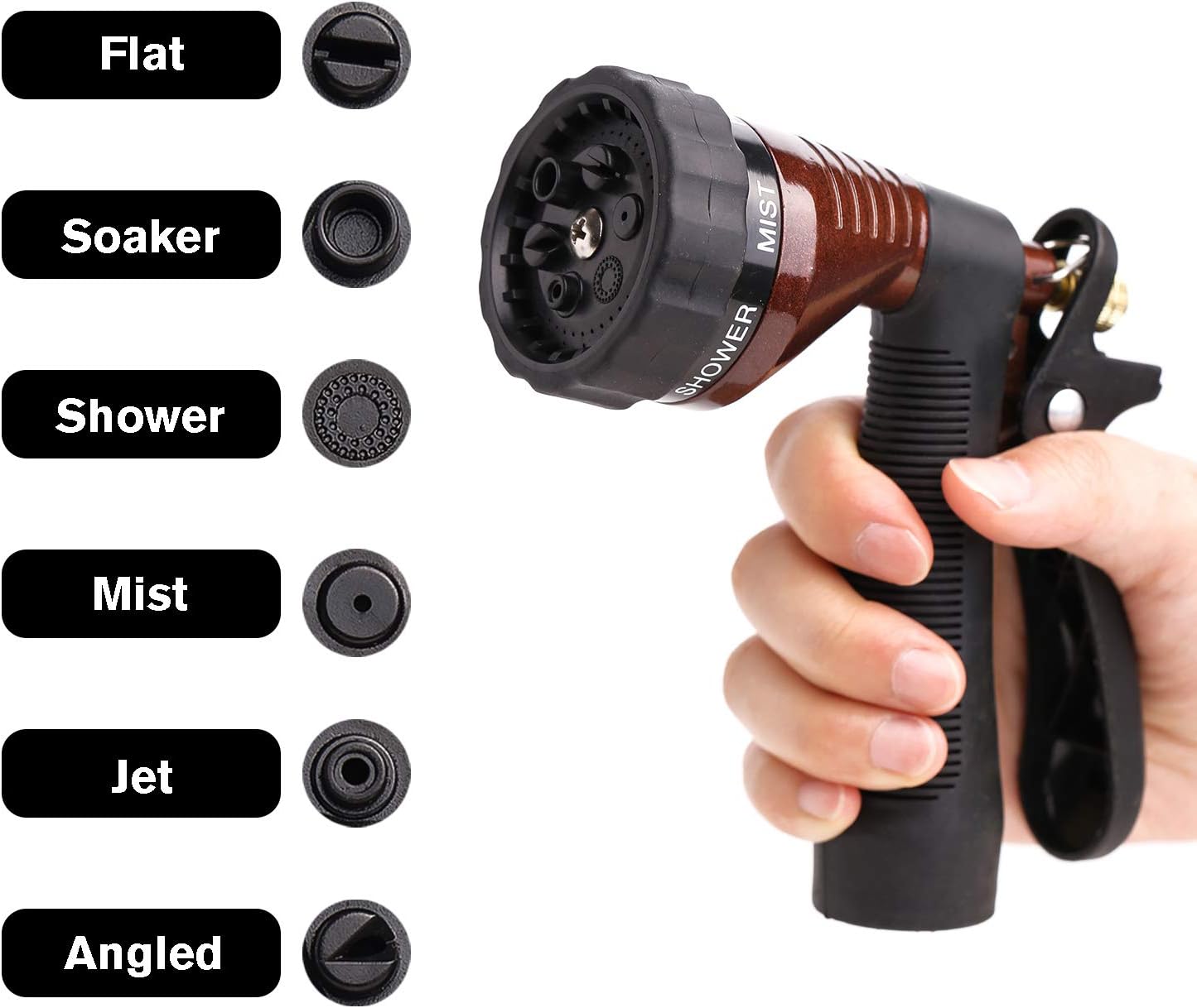 GREEN MOUNT Water Hose Nozzle Spray Nozzle, Metal Garden Hose Nozzle with Adjustable Spray Patterns, Perfect for Watering Plants, Washing Cars and Showering Dogs & Pets : Garden & Outdoor
