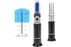 AICHOSE Salinity Refractometer 0~28% Scale Range, Measuring Sodium Chloride Content in Brine, Seawater and Industry. Salinometer for Food with Automatic Temperature Compensation (ATC)