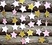 Mybbshower Blush Pink Gold Glitter Star Garlands for Baby Shower Photo Prop 12 Feets Long