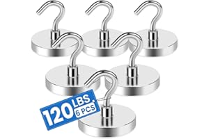LOVIMAG Strong Magnetic Hooks, 120LBS Magnet Hooks for Cruise Cabin, Super Powerful Neodymium Magents for Cruise Essentials Must Haves, Heavy Duty Magnets for Metal Door, Refrigerator,Ceiling - 6 Pcs