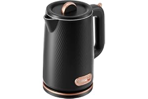 OLEGA Electric Tea Kettle 1500W, 1.8L Hot Water Electric Kettles for Boiling Water, BPA-Free with 304 Stainless Steel Liner - Black