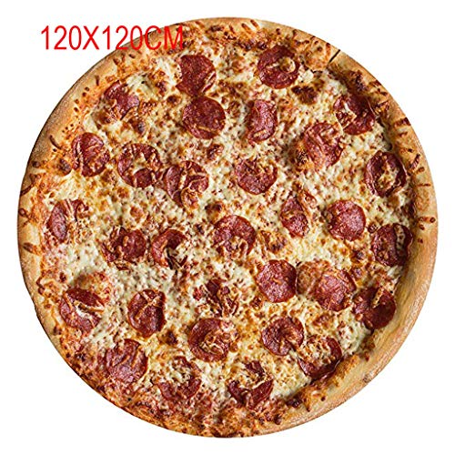 Barthylomo Pizza Hamburger Donut Wrap Blanket Round Throw Blanket Tapestry Beach Towel Food Creations 120X120CM