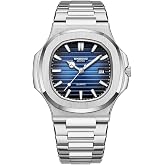 HUNRUY Mens Watch Stainless Steel Quartz Analog Waterproof | Brushed Stainless Steel Case, Date Display, Silver Tone, Analog Movement, Dress Watch