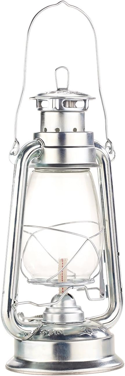 Lunartec Sturmlampe Öl Petroleum-Sturmlaterne mit Glaskolben, verzinkt, 30 cm (Sturmlaterne Öl)