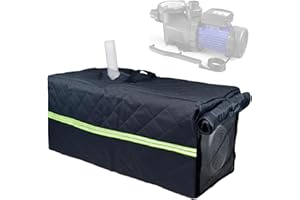 PIKPOPS Pool Pump Covers for Outside Units 24"x11"x11" with Glow in Dark Stripe & Rolling Closure - 3-Layered Freeze Protection for Pool Pumps & Motors, Winter Outdoor Heat Pump Enclosure Blanket
