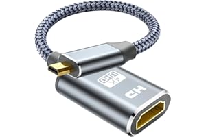 Micro HDMI to HDMI Adapter 4K 60Hz,Snowkids Micro HDMI to HDMI Converter (Male to Female) for Camera with 3D ARC HEC UHD, Bi-