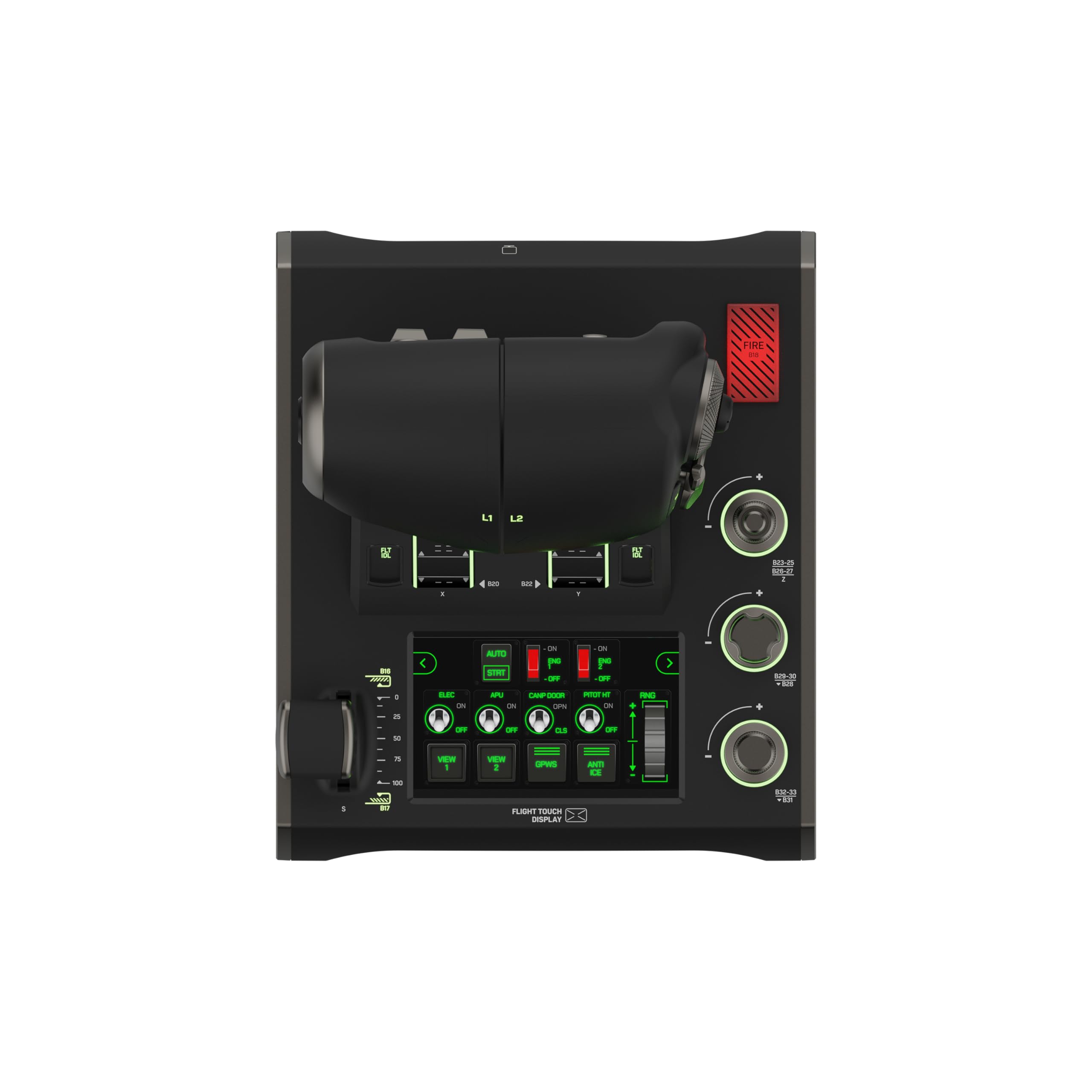 Turtle Beach VelocityOne Flightdeck - Universeller HOTAS-Simulation-Joystick & Schubhebel mit Touch-Display, integriertem HUD & kontaktlosen Sensoren für Luft & Weltraumkämpfe - für Windows 10/11 8