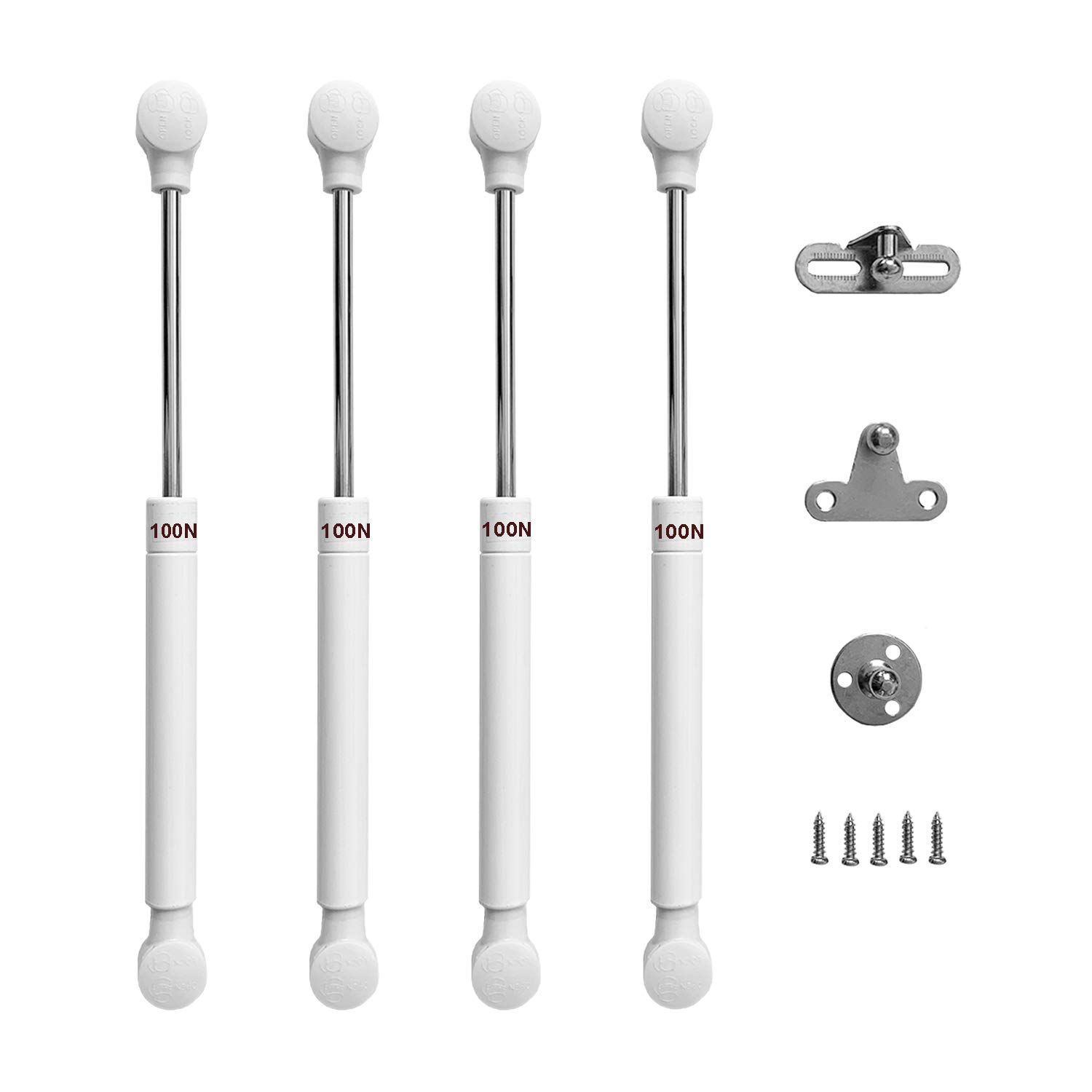 LIKERAINY Cupboard Wardrobe Cabinet Door Lift Stay Support 100N Hydraulic Spring Telescopic Gas Strut Piston Pneumatic for Flap Fittings Soft Closing Stay Hinge Mechanism Pack of 4