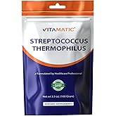 Vitamatic Streptococcus Thermophilus Probiotic Powder - Digestive Health Support - 100 Gram (3.5 OZ) - 100 Servings