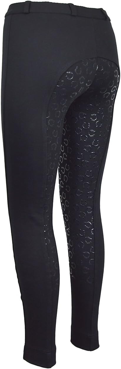 Avon Equine Horse Riding Ladies Women SILICON FULL SEAT Jodhpurs | Premium Quality Cotton/Lycra Fabric | Navy or Black | Horse Shoe Pattern Sticky Silicon Grip