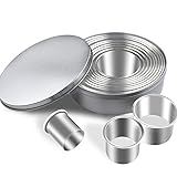 12 Pieces Round Cookie Cutters Set Stainless Steel