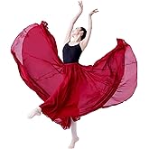 RuiBalletto 720 Degree Lyrical Dance Skirt for Women, Elastic Waist Long Dance Skirt for Ballet Belly Photography Performance