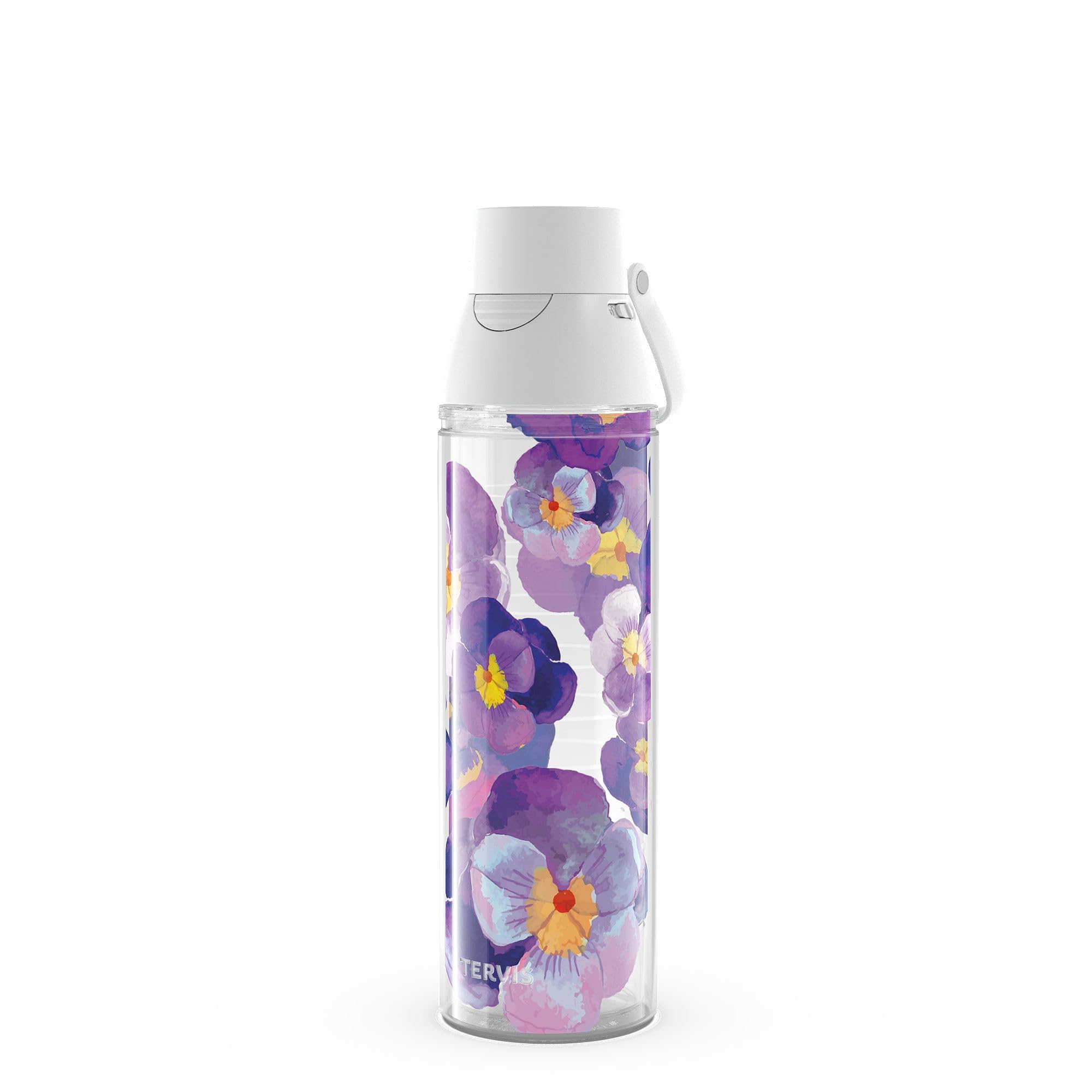 Tervis Watercolor Pansy Made in USA Double Walled Insulated Tumbler Travel Cup Keeps Drinks Cold & Hot, 24oz Venture Lite Water Bottles, Classic Image
