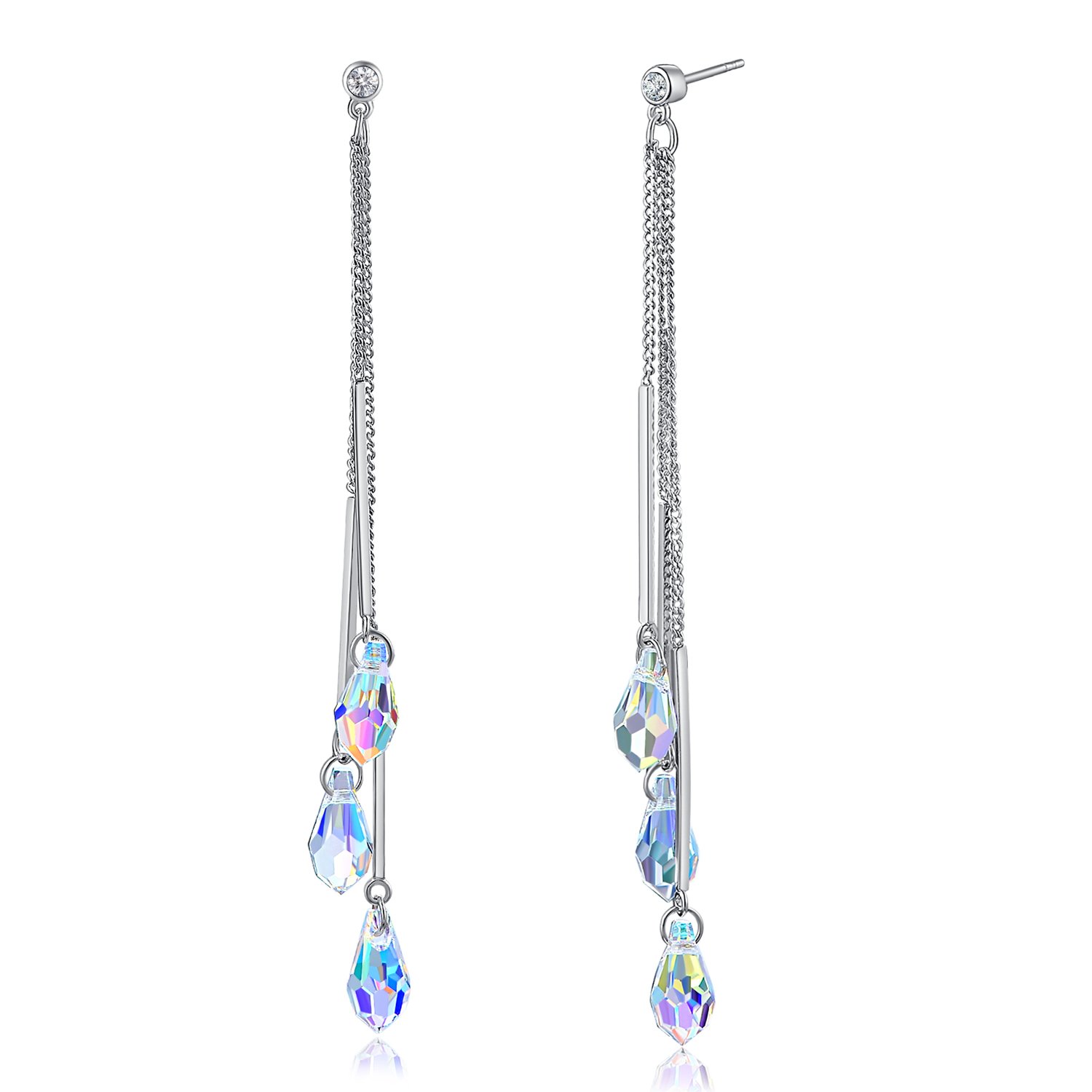 Desimtion Color Change Dangle Earring, 925 Sterling Silver Dangling