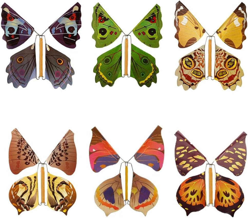 Fiaoen Flying Butterfly Toy 6 Pcs Kids Magic Flying Butterfly Magic