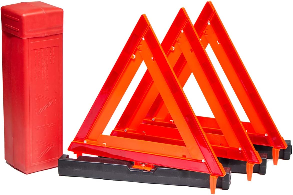 SpeedTech Lights 3 Pack of Safety Triangle Emergency Roadside Kit for