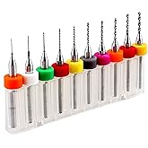 WANGR 10Pcs Micro Drill Bits -0.3mm to 1.2 mm Tungsten Carbide PCB Twist Drill Bits Set for Print Circuit Board Stone Dremel 