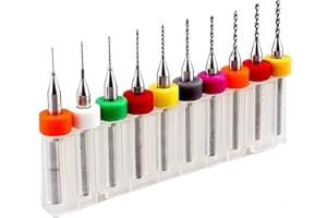 WANGR 10Pcs Micro Drill Bits -0.3mm to 1.2 mm Tungsten Carbide PCB Twist Drill Bits Set for Print Circuit Board Stone Dremel 