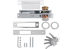 UPJIA FLARISH UpjiaFlarish Mortise Lock Cylinder Deadbolt - Commercial Door Locks Storefront Door Lock & Double Keyed Cylinder Set 1-1/8" Backset Straight Tongue for Home Security with 5 Keys