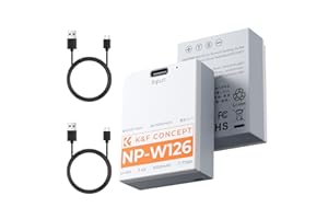 K&F CONCEPT 2-Pack NP-W126 NP-W126S Battery with USB C Fast Charging Compatible with Fujifilm XM5 X100VI, X100V, XS10, XT30, 