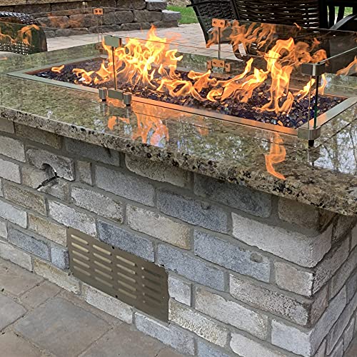 Skyflame Stainless Steel Venting Panel for Masonry Fire Pits and Outdoor Kitchens 15Inch by 41