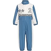 ODOLDI Fast One Birthday Boy Race Car Driver Jumpsuit - 1st & 2nd Birthday Cake Smash Photo Shoot Outfit
