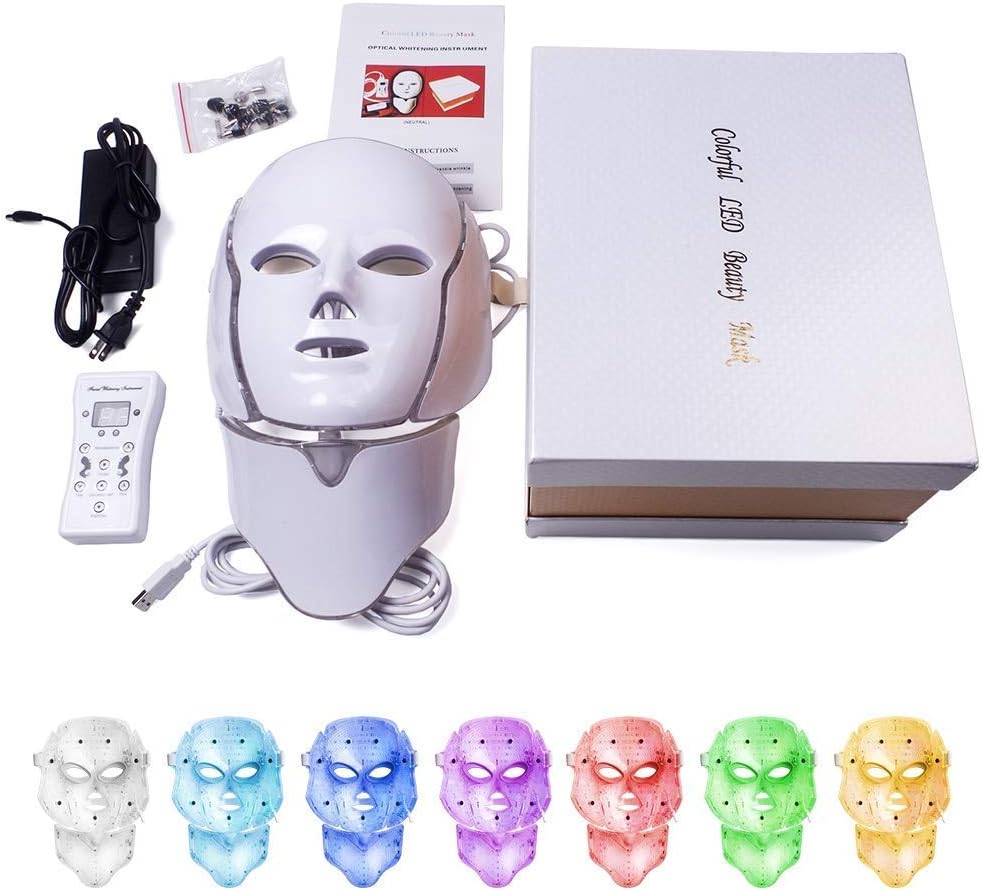 7 Colors Led Facial Mask Led Korean Photon Therapy Face Mask Machine Light Therapy Acne Mask Neck Beauty Led Mask