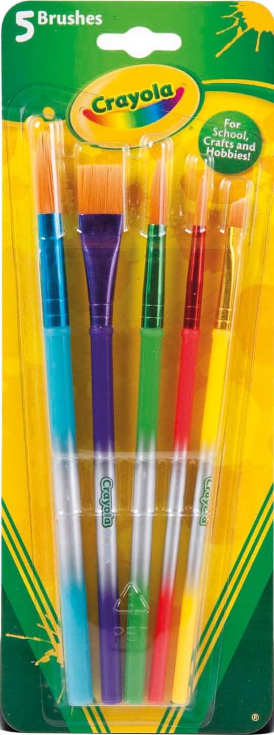 CRAYOLA Paintbrushes - Assorted Sizes (Pack of 5) | Perfect for Any Arts & Crafts Needs | Ideal for Kids Aged 3+