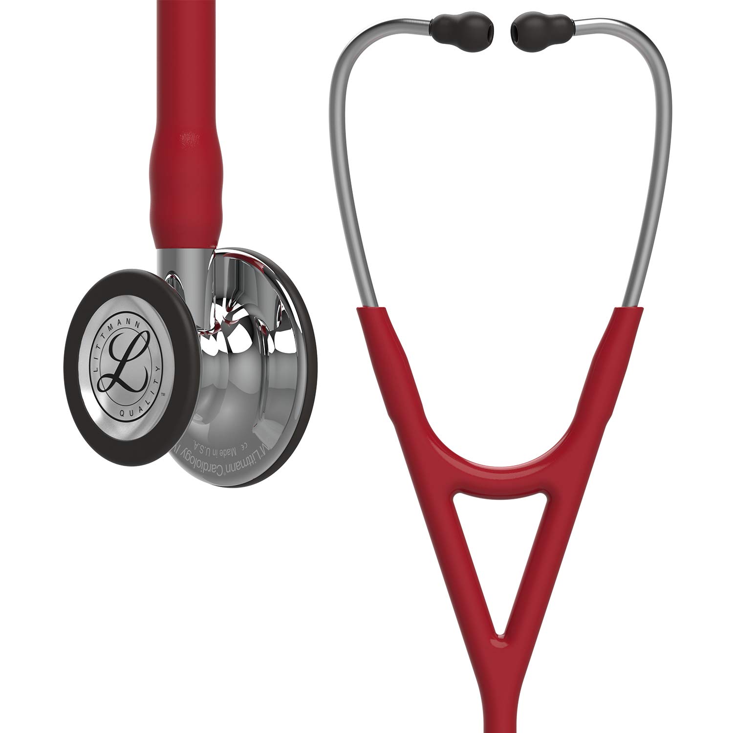 3M Littmann Cardiology IV Diagnostic Stethoscope, Mirror-Finish Chestpiece and Stem, Burgundy Tube, Stainless Headset, 27 inch, 6170 โ image 1