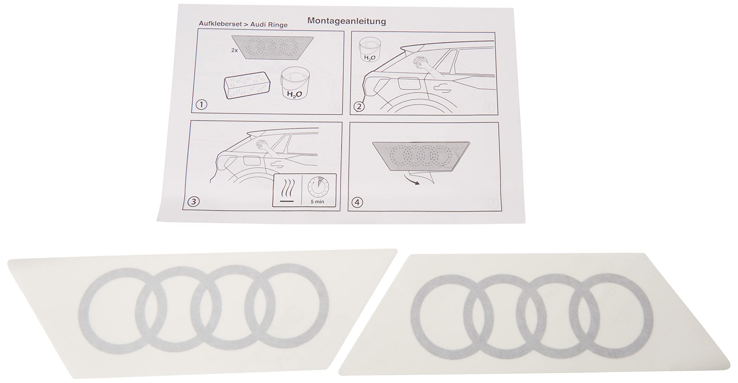 Audi Original Q2 Emblem Stickers – Rings – Adhesive for Column – C-Blade Colour: foil silver