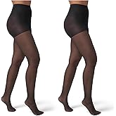 HUE Women's 2 Pack Sheer Tights Assorted Womens Tights Including Control Top, Fishnet, Lace, Toeless Pantyhose