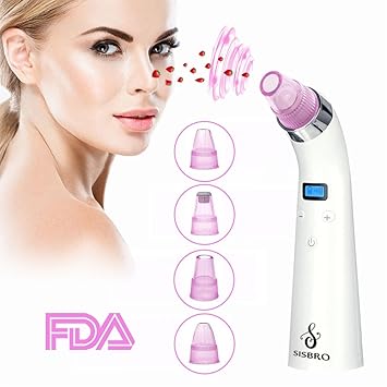 Aspiratore Punti Neri Sisbro Rimozione Di Comedone Pulitore Viso Elettrico Blackhead Remover Macchina Di Microdermoabrasione Ricaricabile Pulizia