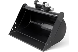 Mini Excavator Bucket - 19.7in/500mm Flat Tooth Attachment, Carbon Steel, 15 Gallon Capacity, Backhoe Digger Tool for Loading