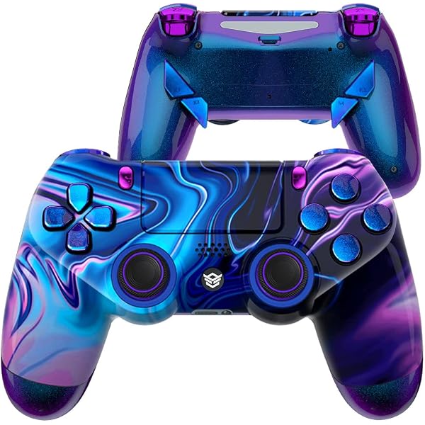 thumbnail image 2 of Custom Galaxy Design Wireless Controller For PS4 With Touchpad & Vibration - Blue 2 of 9