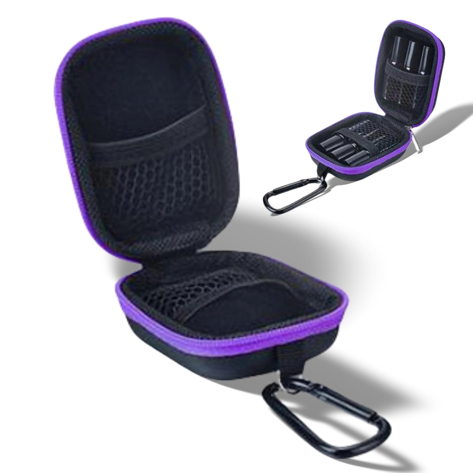 Essential Oil Carrying Case, Anti-Drop Holds 5ml *6 Bottles Portable Mini Travel Storage Bag (Purple)