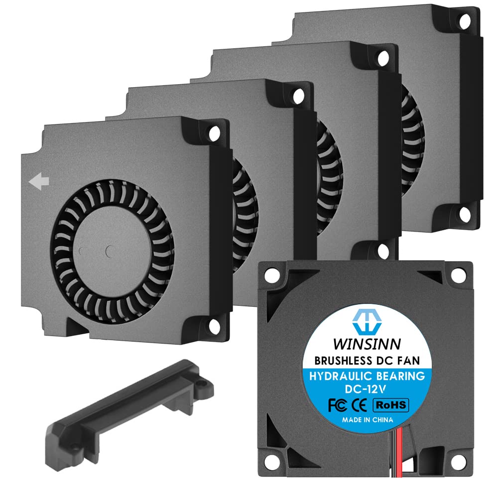 WINSINN 40mm Blower Fan 12V 4010 Turbine Turbo 40x10mm, with Air Guide Parts - High Speed (Pack of 5Pcs)