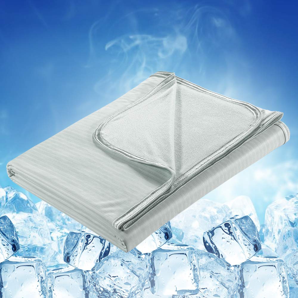 Elegear 150x200cm Bamboo Cooling Blanket for Night Sweats, Arc-chill 3.0 Cool Fiber Summer Throw for Bed Sofa Chair Travel Adult Kid Hot Sleeper, Breathable, Comfort, Lightweight, Twin/Double, Gray