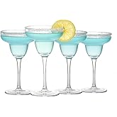 WDEY 4 PCS Margarita Glasses Set, 15 Ounce Crystal Clear Classic Cocktail Glasses Perfect for Margaritas Martinis Daiquiris and Desserts Dishwasher Safe