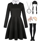 Enccfoeo Adult Halloween Costume Women Black Dress for Family Party